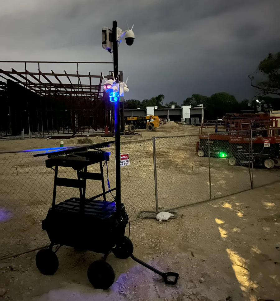 NOLO Mobile Surveillance Trailer Platform Nashville Security 24/7 Construction